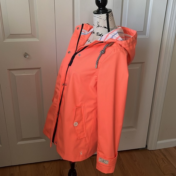 Joules Waterproof & Breathable Neon Orange Hooded jacket size 4 - Picture 5 of 12